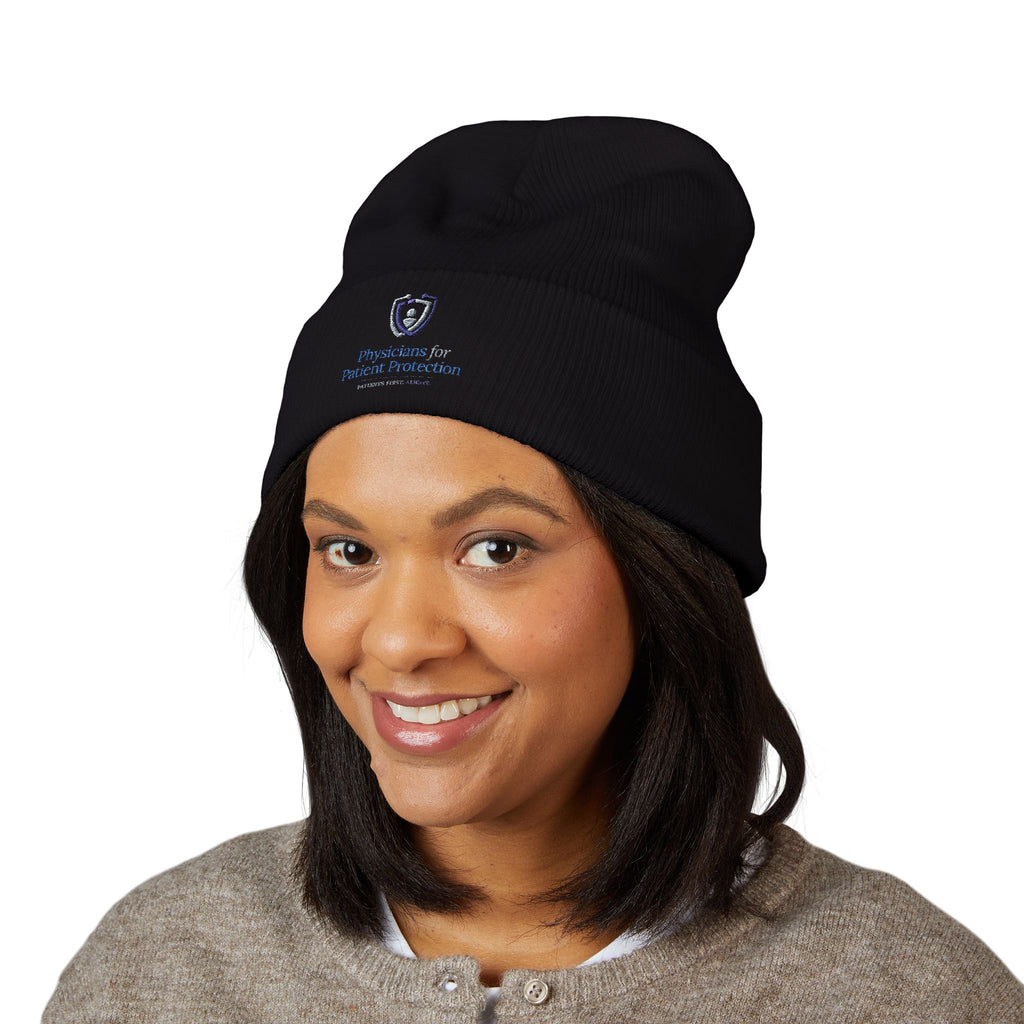 Embroidered Classic Cuffed Beanie – Minimal Crest Logo Winter Hat