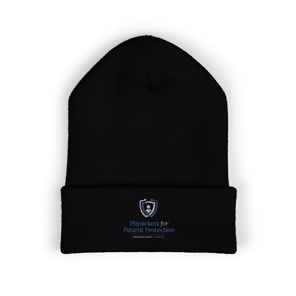 Embroidered Classic Cuffed Beanie – Minimal Crest Logo Winter Hat