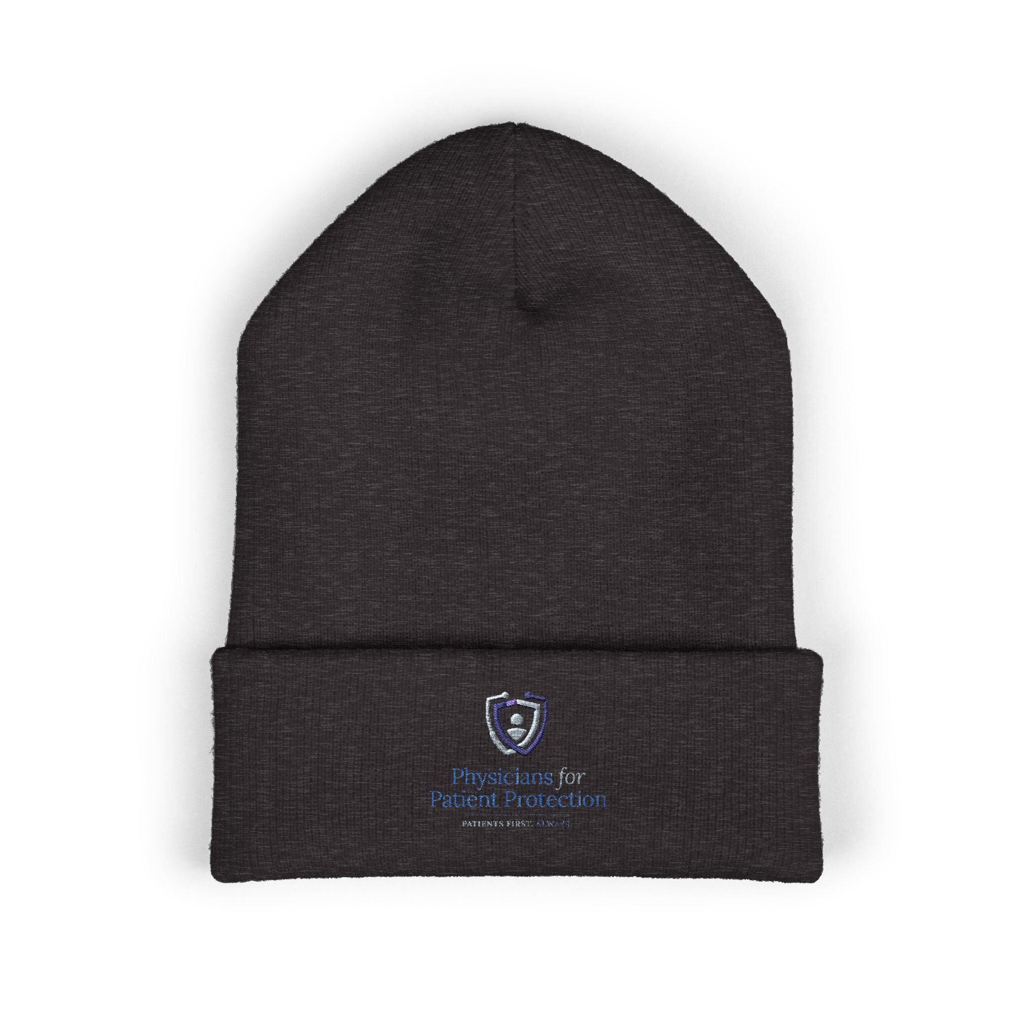 Embroidered Classic Cuffed Beanie – Minimal Crest Logo Winter Hat