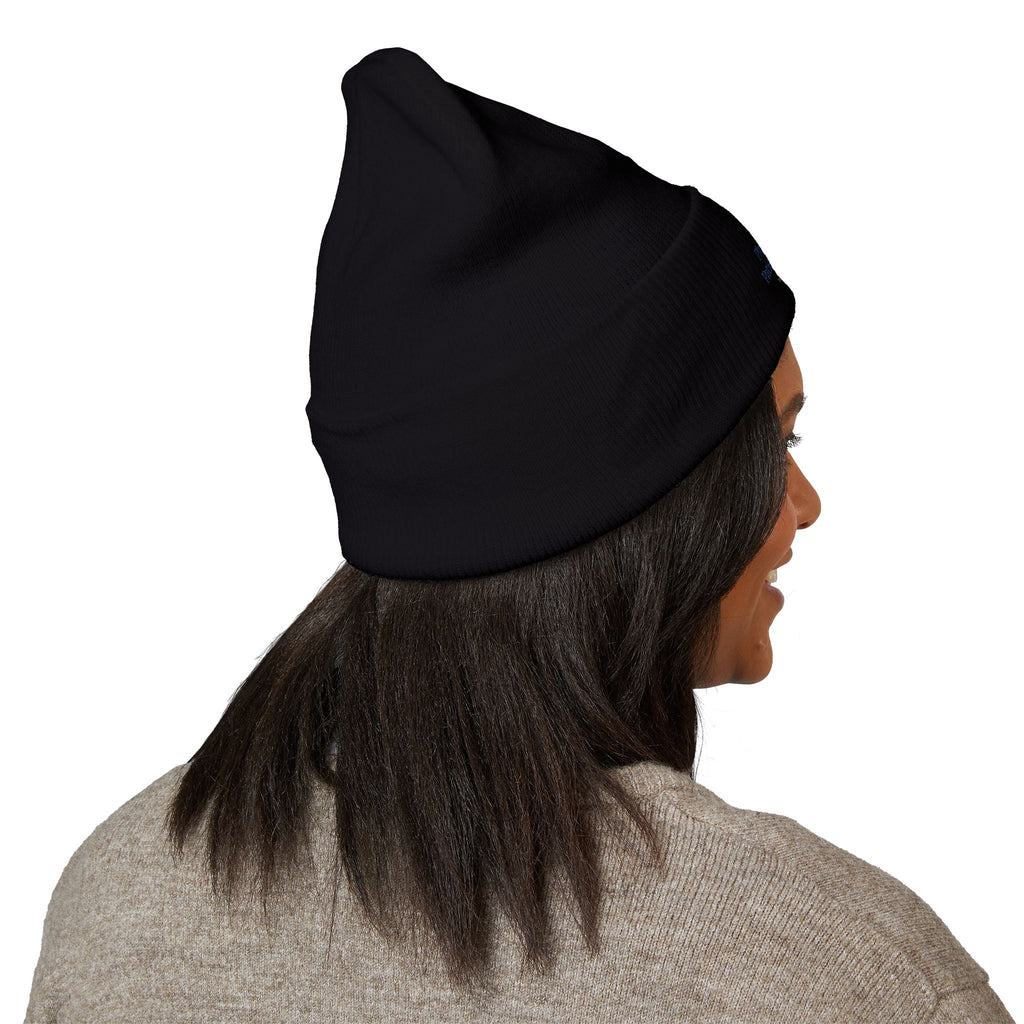Embroidered Classic Cuffed Beanie – Minimal Crest Logo Winter Hat