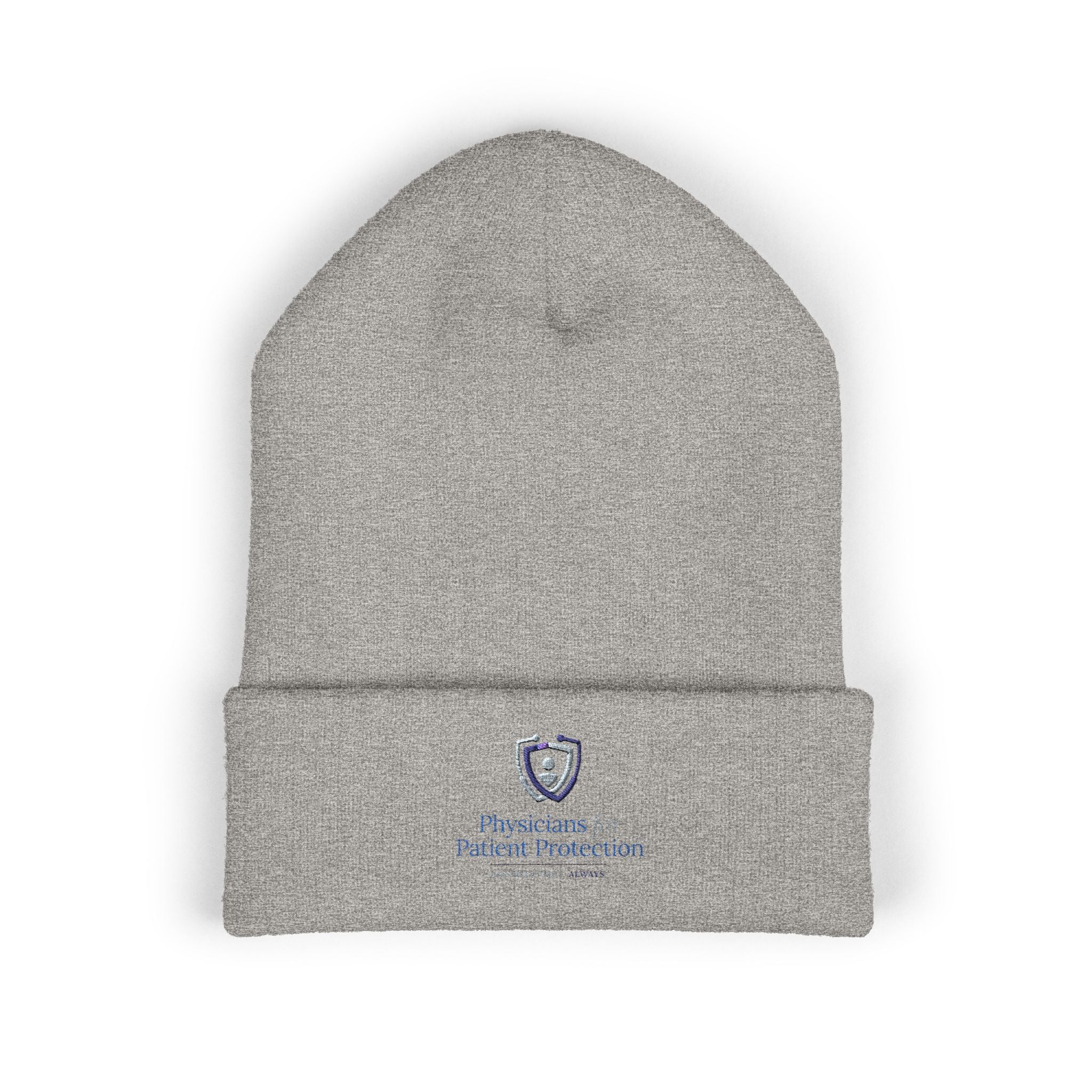 Embroidered Classic Cuffed Beanie – Minimal Crest Logo Winter Hat