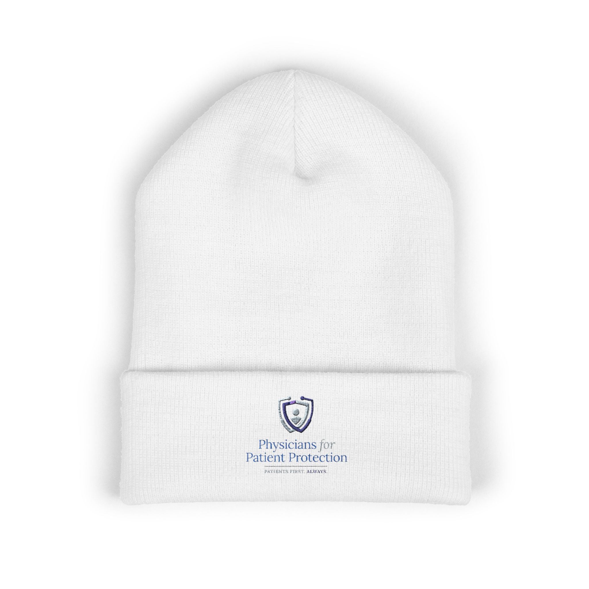 Embroidered Classic Cuffed Beanie – Minimal Crest Logo Winter Hat
