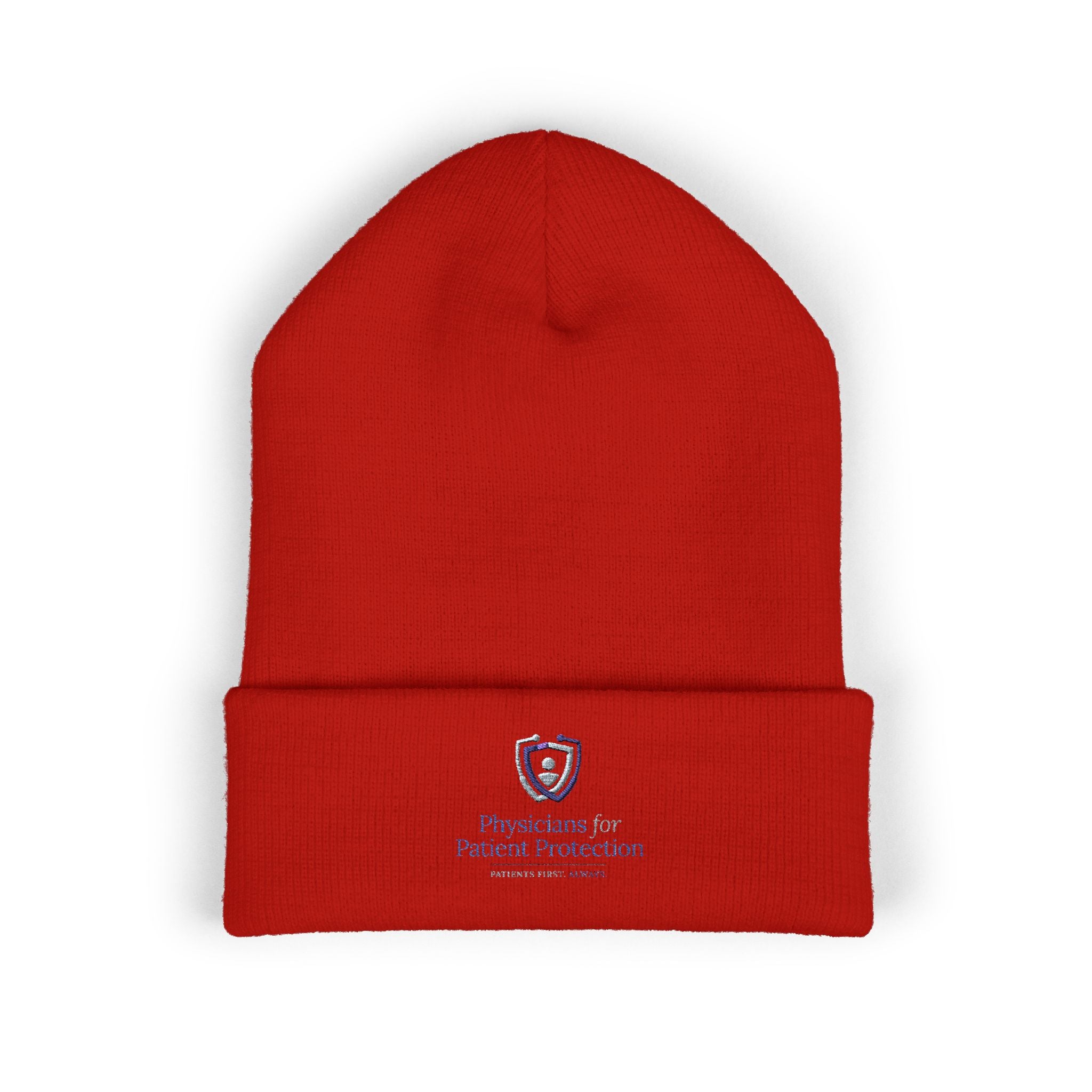 Embroidered Classic Cuffed Beanie – Minimal Crest Logo Winter Hat